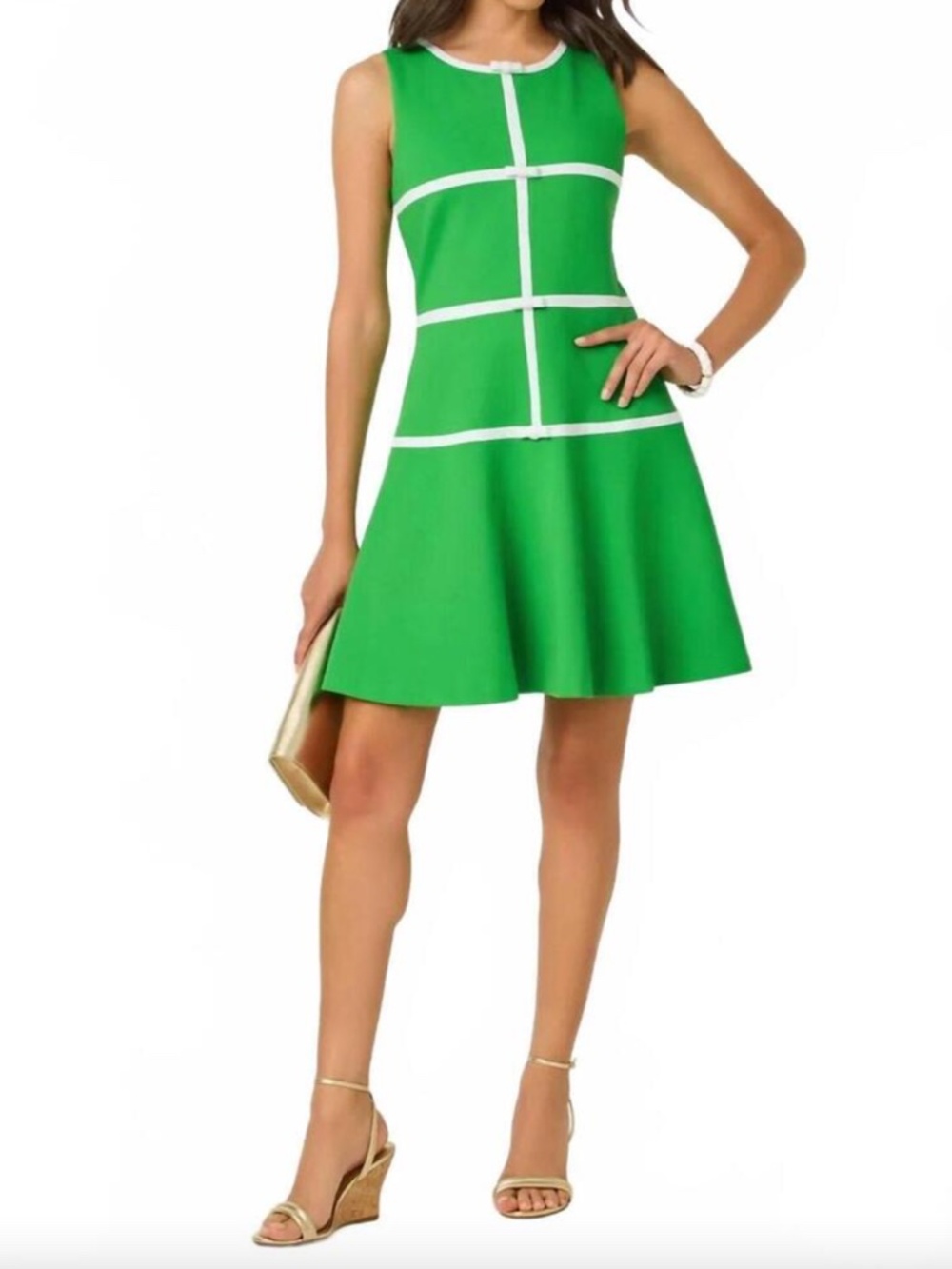 Lilly Pulitzer Clancie Dress, Putting Green, Size 8, NWT Fit and Flare Preppy